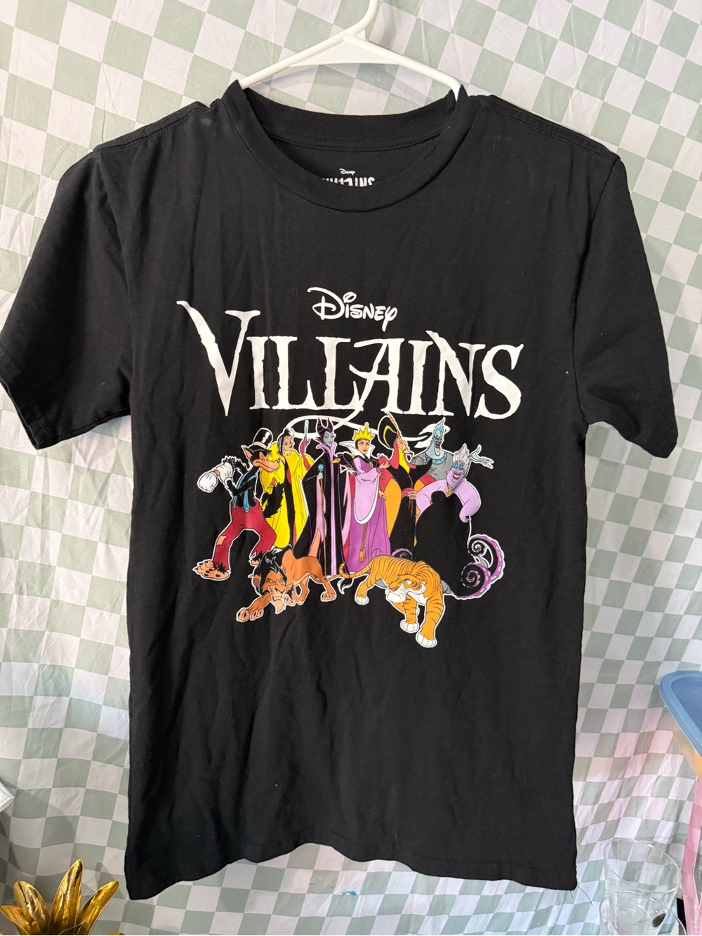 Disney Black Tee with Colorful Villains Screen Print